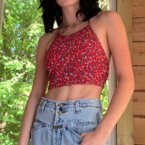 OU  Floral Tie crop top